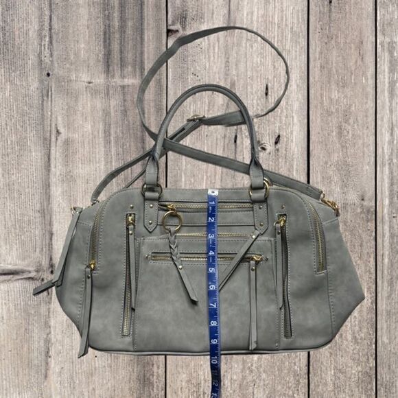 Womens Trendy Two Way Hand and Crossbody Bag Multi Compartment Gray - Picture 5 of 6